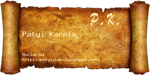 Patyi Karola névjegykártya